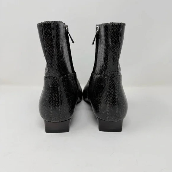 New Free People Easy Does It Ankle Boot Snake Print Vegan Leather Sz 8 - Picture 5 of 14